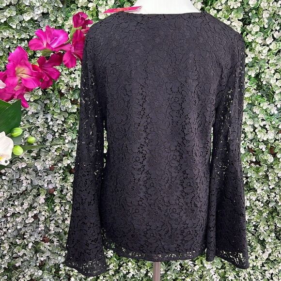 Catherine Malandrino Flare Sleeve Black Lace Top NWT - Picture 3 of 10